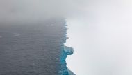 This handout image released by EYOS Expeditions on January 19, 2024, shows an aerial view of the A23a iceberg in the waters of The Southern Ocean off Antarctica on January 14. (Photo by Ian Strachan / EYOS Expeditions / AFP) 