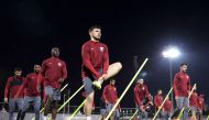 Qatar players during a training session.