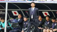 Japan coach Hajime Moriyasu reacts during the quarter-final against Iran on Saturday.