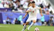 Iran's Saeid Ezzatolahi in action during quarter-final against Japan.