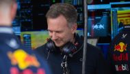 Red Bull Racing's team principal Christian Horner is seen in the team garage during the first day of the Formula One pre-season testing at the Bahrain International Circuit in Sakhir on February 21, 2024. (Photo by Andrej ISAKOVIC / AFP)