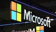 File photo: The logo of Microsoft US multinational technology corporation is seen on the opening day of the Integrated Systems Europe (ISE) audiovisual and systems integration exhibition in Barcelona on January 31, 2023. (Photo by Pau Barrena / AFP)

