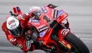 Ducati Italian rider Francesco Bagnaia takes a corner during the third day of the pre-season MotoGP test at the Sepang International Circuit in Sepang in this  February 8, 2024 file photo.