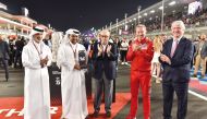 FROM LEFT: Minister of Sports and Youth H E Sheikh Hamad bin Khalifa bin Ahmed Al Thani,  Qatar Motor and Motorcycle Federation (QMMF) and Lusail International Circuit President Abdulrahman bin Abdullatif Al Mannai, Dorna CEO Carmelo Ezpeleta, Red Bull GASGAS Tech3 Team Owner Herve Poncharal and FIM President Jorge Viegas after the QMMF President received the award for MotoGP 2023 Qatar Airways Grand Prix of Qatar, which was named as the Best Grand Prix of the last season.   
