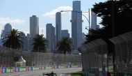 Mercedes' British driver Lewis Hamilton drives during the first practice session of the Formula One Australian Grand Prix at the Albert Park Circuit in Melbourne on March 22, 2024. (Photo by Martin KEEP / AFP)