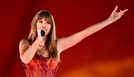 US singer and songwriter Taylor Alison Swift, also known as Taylor Swift performs on stage at the Paris La Defense Arena as part of her The Eras Tour, in Nanterre, north-western France, on May 9, 2024. (Photo by JULIEN DE ROSA / AFP)