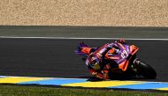 Ducati Prima Pramac Racing's Spanish Jorge Martin competes during the qualifying session of the French Moto GP Grand Prix at the Bugatti circuit in Le Mans, northwestern France, on May 10, 2024. (Photo by Julien De Rosa / AFP)