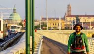 Mohamed Boulabiar walking through Venice. Picture: Instagram 