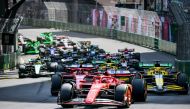 Ferrari's Monegasque driver Charles Leclerc leads at the start of the Formula One Monaco Grand Prix on May 26, 2024 at the Circuit de Monaco. (Photo by ANDREJ ISAKOVIC / AFP)