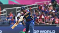 Nepal Captain Rohit Paudel plays a shot during the Netherlands vs Nepal match 7 group stage match in the ICC Men's T20 cricket World Cup at the Grand Prairie Cricket Stadium in Grand Prairie, Texas on June 4, 2024 Photo by Andrew Caballero-Reynolds / AFP.