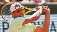 File: Spain's Rafael Nadal takes part in a practice session during the French Open tennis tournament on Court Philippe-Chatrier at the Roland Garros Complex in Paris on May 25, 2024. (Photo by Alain Jocard / AFP)