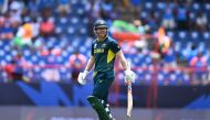 Australia's David Warner reacts after getting dismissed during the ICC men's Twenty20 World Cup 2024 Super Eight cricket match between Australia and India on June 24, 2024. (Photo by Chandan Khanna / AFP)