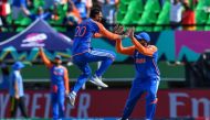 File photo of Indian team during the ICC men's Twenty20 World Cup 2024 semi-final cricket match between India and England on June 27, 2024. (Photo by Randy Brooks / AFP)

