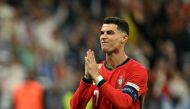 Portugal's forward Cristiano Ronaldo reacts after scoring in a penalty shoot-out in Frankfurt am Main on July 1, 2024. (Photo by Patricia De Melo Moreira / AFP)