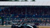 Mercedes' British driver George Russell takes part in the first practice session ahead of the Formula One British Grand Prix at the Silverstone motor racing circuit in Silverstone, central England, on July 5, 2024. (Photo by BENJAMIN CREMEL / AFP)