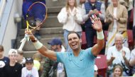 Spain's Rafael Nadal celebrates after winning his men's singles match of the ATP Nordea Open tennis tournament against Sweden's Leo Borg, in Bastad, Sweden, on July 16, 2024. (Photo by Adam Ihse/TT / TT News Agency / AFP)