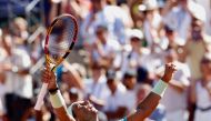 Spain's Rafael Nadal celebrates after winning his men's semi-final singles match of the ATP Nordea Open tennis tournament against Croatia's Duje Ajdukovic, in Bastad, Sweden, on July 20, 2024. (Photo by Adam Ihse/TT / TT News Agency / AFP) 