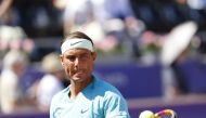 Spain's Rafael Nadal returns the ball to Croatia's Duje Ajdukovic during their men's semi-final singles match of the ATP Nordea Open tennis tournament in Bastad, Sweden, on July 20, 2024. (Photo by Adam Ihse/TT / TT News Agency / AFP)