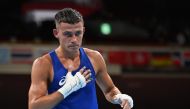 Tokyo 2020 Olympics - Boxing - Men's Lightweight - Quarterfinal - Kokugikan Arena - Tokyo, Japan - August 3, 2021 Harry Garside of Australia reacts after winning his fight Pool via REUTERS/Luis Robayo