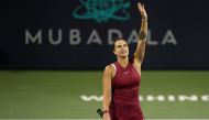 Aryna Sabalenka of Belarus waves to the crowd after winning the match against Victoria Azarenka of Belarus during Day 7 at William H.G. FitzGerald Tennis Center on August 02, 2024 in Washington, DC. Photo by Jess Rapfogel / GETTY IMAGES NORTH AMERICA / Getty Images via AFP