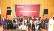 WCM-Q officials and student volunteers with high school students who took part in the Qatar Medical Explorer Programme.