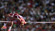 Qatar’s Mutaz Barshim competes during the qualification round. AFP