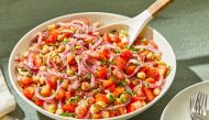 Chickpea salad with sumac onions. (Photo by Tom McCorkle for The Washington Post)