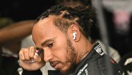 Mercedes' British driver Lewis Hamilton prepares before third practice session, ahead of the Italian Formula One Grand Prix at Autodromo Nazionale Monza circuit, in Monza on August 31, 2024. Photo by Gabriel BOUYS / AFP.
