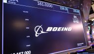 The Boeing company logo is displayed on the floor of the New York Stock Exchange during morning trading on September 04, 2024 in New York City. Photo by Michael M. Santiago / GETTY IMAGES NORTH AMERICA / Getty Images via AFP.