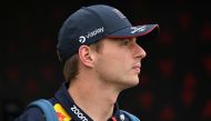 Red Bull Racing's Dutch driver Max Verstappen arrives in the paddock prior to the first practice session ahead of the Formula One Azerbaijan Grand Prix at the Baku City Circuit in Baku on September 13, 2024. (Photo by Andrej ISAKOVIC / AFP)