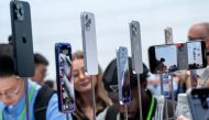 The Apple iPhone 16 Pro and Pro Max at Apple Park campus in Cupertino, Calif., on Sept. 9. MUST CREDIT: David Paul Morris/Bloomberg