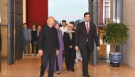 Director of the National Museum of Qatar Sheikh Abdulaziz Al Thani (right) with Director of National Museum of China Gao Zheng at the event.