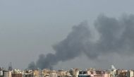 Smoke billows during air strikes in central Khartoum as the Sudanese army attacks positions held by the paramilitary Rapid Support Forces (RSF) throughout the Sudanese capital on September 26, 2024. Photo by AlMigdad Hassan / AFP.