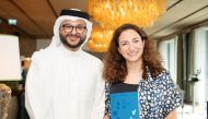 Deputy Director of Programming and Partnerships of Design Doha, Fahad Al Obaidly (left) and the editor Rana Beiruti.