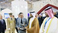 QREC Chairman Issa bin Mohammed Al Mohannadi presented QREC Shield to H R H the Prince Moulay Rachid in presence of Chargé d’ Affaires a.i. of Qatar Embassy in Morocco H E Abdulrahman bin Saleh Al Attiyah.