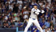 Shohei Ohtani #17 of the Los Angeles Dodgers at bat during the fourth inning against the San Diego Padres on October 05, 2024 in Los Angeles, California. Harry How/Getty Images/AFP