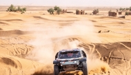 Qatar’s Nasser Al Attiyah drives during the third stage of Rallye du Maroc, yesterday.