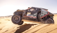 Qatar’s Nasser Al Attiyah drives during the third stage of Rallye du Maroc, yesterday.