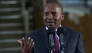 Kenya's Interior Cabinet Secretary Kithure Kindiki issues warnings and demands to Kenyans planning to protest against the government's Finance Bill as he addresses the media at Harambee House, in Nairobi on June 24, 2024. Photo by SIMON MAINA / AFP