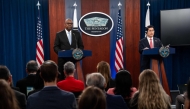 US Secretary of Defence Lloyd Austin speaks during a press conference with South Korean Defense Minister Kim Yong Hyun at The Pentagon on October 30, 2024 in Arlington, Virginia. (Kent Nishimura / Getty Images via AFP)
