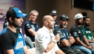 QMMF Executive Director Amro Al Hamad speaks during a pre-event press conference yesterday. He was joined by Qatar rally ace Nasser Saleh Al Attiyah and other competitors.  
