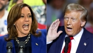 (COMBO) This combination of pictures created on November 02, 2024 shows US Vice President and Democratic presidential candidate Kamala Harris (L) speaks during a campaign rally at the Craig Ranch Amphitheater in Las Vegas, Nevada, on October 31, 2024, and former US President and Republican presidential candidate Donald Trump (R) gestures as he speaks at a campaign rally at the Fiserv Forum in Milwaukee, Wisconsin, November 1, 2024.. (Photo by David Becker and KAMIL KRZACZYNSKI / AFP)
