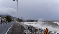 File photo for representational purposes. This photograph shows waves crashing against the shoreline in the aftermath of tropical storm Ernesto, in the town of Basse-Terre, on the French Caribbean island of Guadeloupe, on August 13, 2024. (Photo by Brian NOCANDY / AFP)