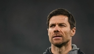 Bayer Leverkusen's Spanish head coach Xabi Alonso reacts at the end of the UEFA Champions League football match between Liverpool and Bayer Leverkusen at Anfield stadium, in Liverpool, north west England, on November 5, 2024. (Photo by Paul ELLIS / AFP)
