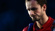 Russia's Daniil Medvedev leave the court after being defeated by USA's Taylor Fritz at the ATP Finals tennis tournament in Turin on November 10, 2024. (Photo by Marco BERTORELLO / AFP)