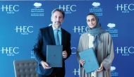 Vice Chairperson and CEO of Qatar Foundation H E Sheikha Hind bint Hamad Al Thani with Dean of HEC Paris Dr. Eloïc Peyrache during the event.