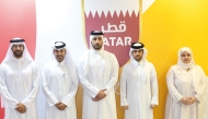 Qatar ESports Federation's newly-elected President Sheikh Nasser bin Khalid Al Thani (centre) with other officials during the General Assembly.