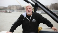 NGO Sea Shepherd Conservation Society founder, Paul Watson of Canada, poses on board of the 