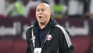 Qatar head coach Marquez Lopez reacts during the match against UAE. AFP