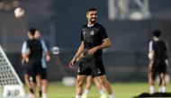 Al Sadd's Hassan Al Haydos attends a training session.